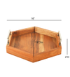Ireka Home Utsav Wooden Serving Tray with Iron Handles – Medium
