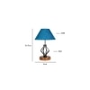Esmeralda Turquoise Jute Table lamp with Wood & Iron Base