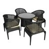 Launceston Wicker Table And Chair Set In Black Finish