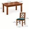 Globally Indian Nakshatra Solid Sheesham Wood 4 Seater Dining Table Set 4 Chairs Teal Green