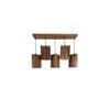Trikona 5 Series Brown Solid Wood Cluster Hanging Light