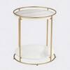HT Tow Layers Marble Side Table in Gold Colour