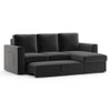 Kowloon Sectional 3 Seater Pull Out Sofa cum Bed In Pebble Grey Colour