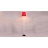 Dilan Red Fabric Floor Lamp with Black Iron Base
