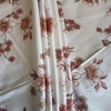 Cream Floral 400 TC Cotton Flat Queen Size Bedsheet With 2 Pillow Covers Threads