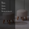 Brick Beige Faux Leather Ottoman Set Of 2