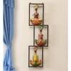 Desert Art Metal Handpainted Zig Zag Three Sardar Wall Hanging in Multicolour