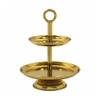 Metalsmith Two Tier Serveware Stand with Ring Handle Gold Finish
