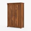 Claire Solid Sheesham Wood 2 Door Wardrobe In Rustic Finish