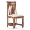 Diego Dining Chair In Teak Finish & Macadamia Brown Colour