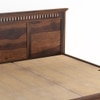 Madhvi Solid Wood Queen Size Bed Without Storage Bed In Provincial Teak  Finish
