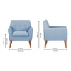 Thomas Fabric Lounge Chair in Blue Color