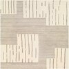 Beige Stripes Wool 8x10 Carpet