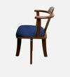 Vanilla Revolving Teak Wood Chair in Navy Blue Colour