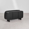 Soncy Solid Mango Wood Sideboard with 3 Door in Black Finish