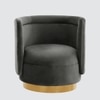 Bateau Solid Wood Lounge Chair in Dark Grey Colour