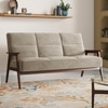 Logan 3 Seater Wooden Sofa in Grey Colour