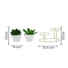 Minimalist Dual Pot Stand With Artificial Plants
