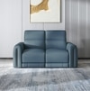 Linaro Leather Two Seater Double Motor Recliner In Blue Colour