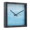 Blue Minimal Numeric Wooden Wall Clock – Modern Square Wall Décor
