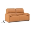 Leeroy Two Seater Leather Recliner Sofa in Marigold Colour