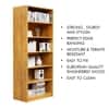 Hexa Engineered Wood Bookshelf Multipurpose Storage Rack in Giant Wood Colour