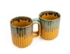 Yellow Aqua Drizzle Artistic Coffee Mug Collection