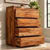 Elder Sheesham Wood Contemporary Chest of Drawers in Teak Finish