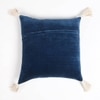 Tasseled And Embroidered Blue-White Cushion Cover