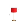 Red cotton with Metal Gold Table Lamp