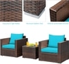 Carry Bird Wicker Patio Furniture Outdoor Balcony Chairs In Brown And Blue Colour