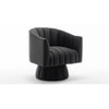 Morrow Swivel Solid Wood Round Chair in Black Colour