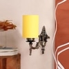 Devansh Metal Electric Wall Light in Antique Gold Colour with Yellow Shade Count of 1 Light