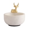 Marble Nut candy  Bowl Brass Antler embedded