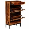 Shri Art Solid Wood Shoe Rack with Cane