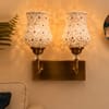 Devansh Metal Electric Wall Light in Antique Gold Colour with Red Shade Count of 1 Light