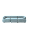 Zenliving Wood 3 Seater With Upholstery Non Storage Sofa In Blue Colour