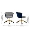 Doe Buck Paolo Blue Houndstooth Upholstered Swivel Office Chair