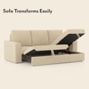 Kowloon Sectional 3 Seater Pull Out  Sofa Cum Bed with Storage In Birch Beige Colour