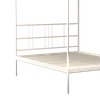 Perryn Four Poster Metal Non Storage King Bed in Glossy Ivory Finish