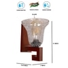 Devansh Solid Wood Electric Wall Light in Brown Colour with Transparent Shade Count of 1 Light