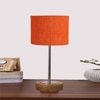 Devansh Orange  Jute   Table Lamp With  Natural  Wood Base  & Steel Pipe (7X17 Inches)-17