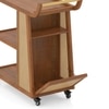 Yura Solid Wood And Cane Bar Trolley (Amber Walnut Finish)