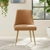 Rosslyn Sheesham Wood Dining Chair in Peach Velvet Upholstery