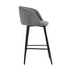 Doe Buck Velvet Counter Height Bar Stool in Grey Colour