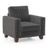 Apollo Neo 1 Seater Fabric Sofa in Steel Colour (Back Height : Regular, Cushion Type : Soft)