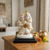 Devotional Eternal Radha Krishna Statue in White and Gold Colour