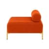 Doe Buck Luxury Boucle Accent Lounge Chair in Orange Colour with Gold Metal Legs