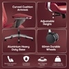 Kepler Brooks Atlas Premium Leatherette Office Desk Chair in Maroon Colour