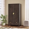 Toledo Solid Wood 2 Door Wardrobe In Dark Chestnut Finish